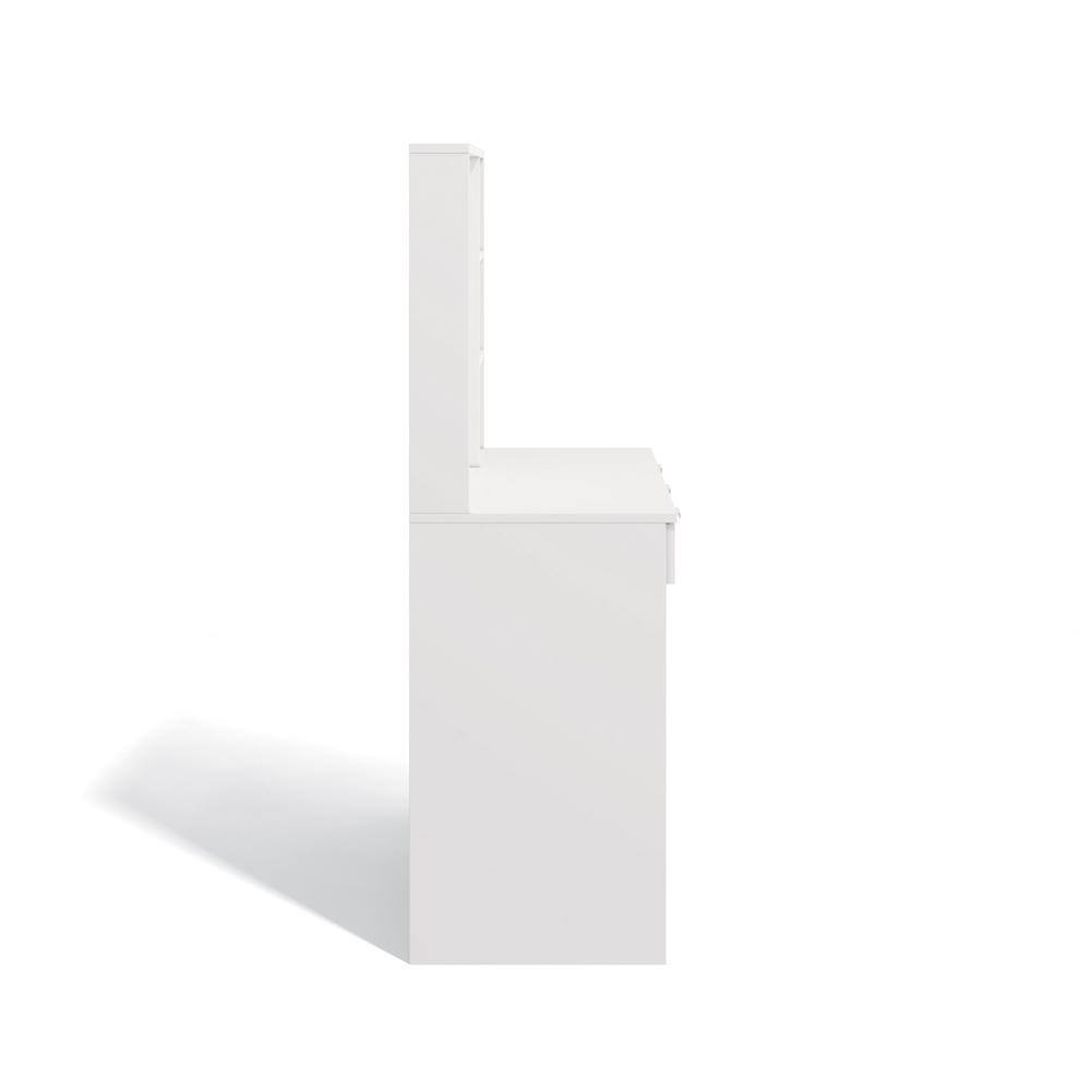 None Julie 6-Drawer White Vanity with Mirror 54.33 in. H x 47.25 in. W x 17.7 in. D