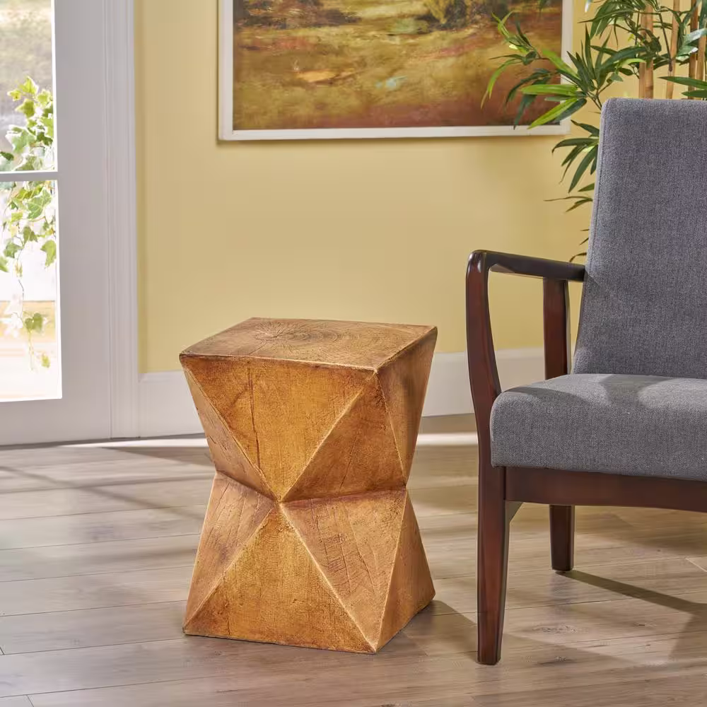 Noble House Bryleigh Natural Brown Lightweight Concrete Accent Table