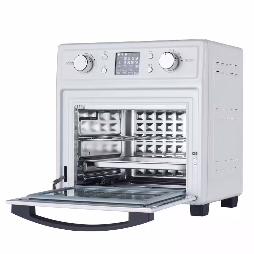 Kalamera 16 qt. White Stainless-Steel Air Fryer Toaster Oven 12 in 1 Function