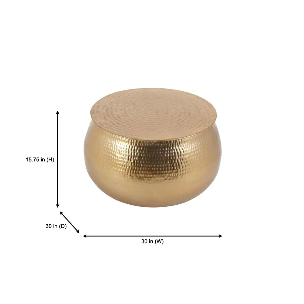 Home Decorators Collection Calluna 31 in. Gold Medium Round Metal Coffee Table with Lift Top