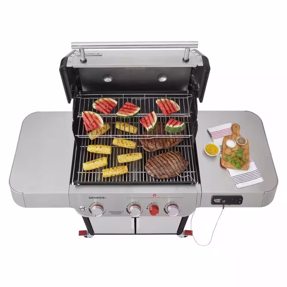 Weber Genesis Smart SX-325s 3-Burner Natural Gas Grill in Stainless Steel with Smart Technology