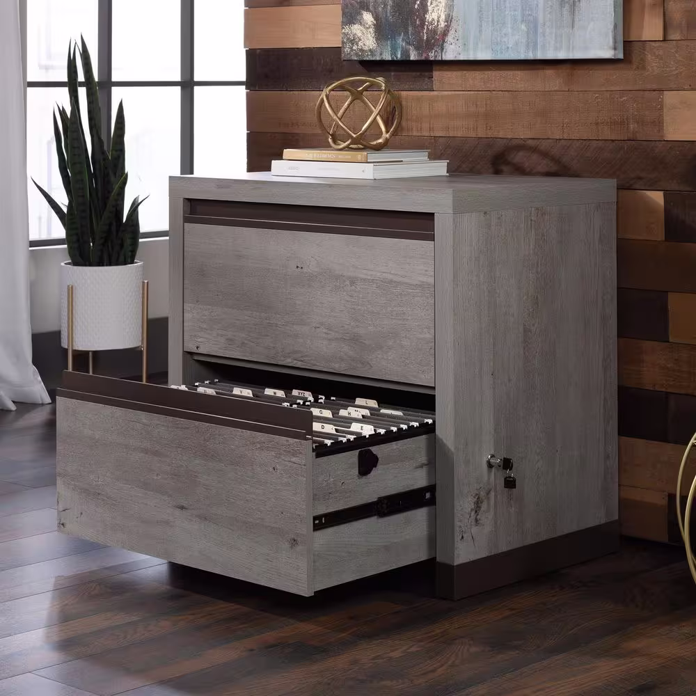 SAUDER Manhattan Gate Mystic Oak Lateral File Cabinet with Locking Drawer
