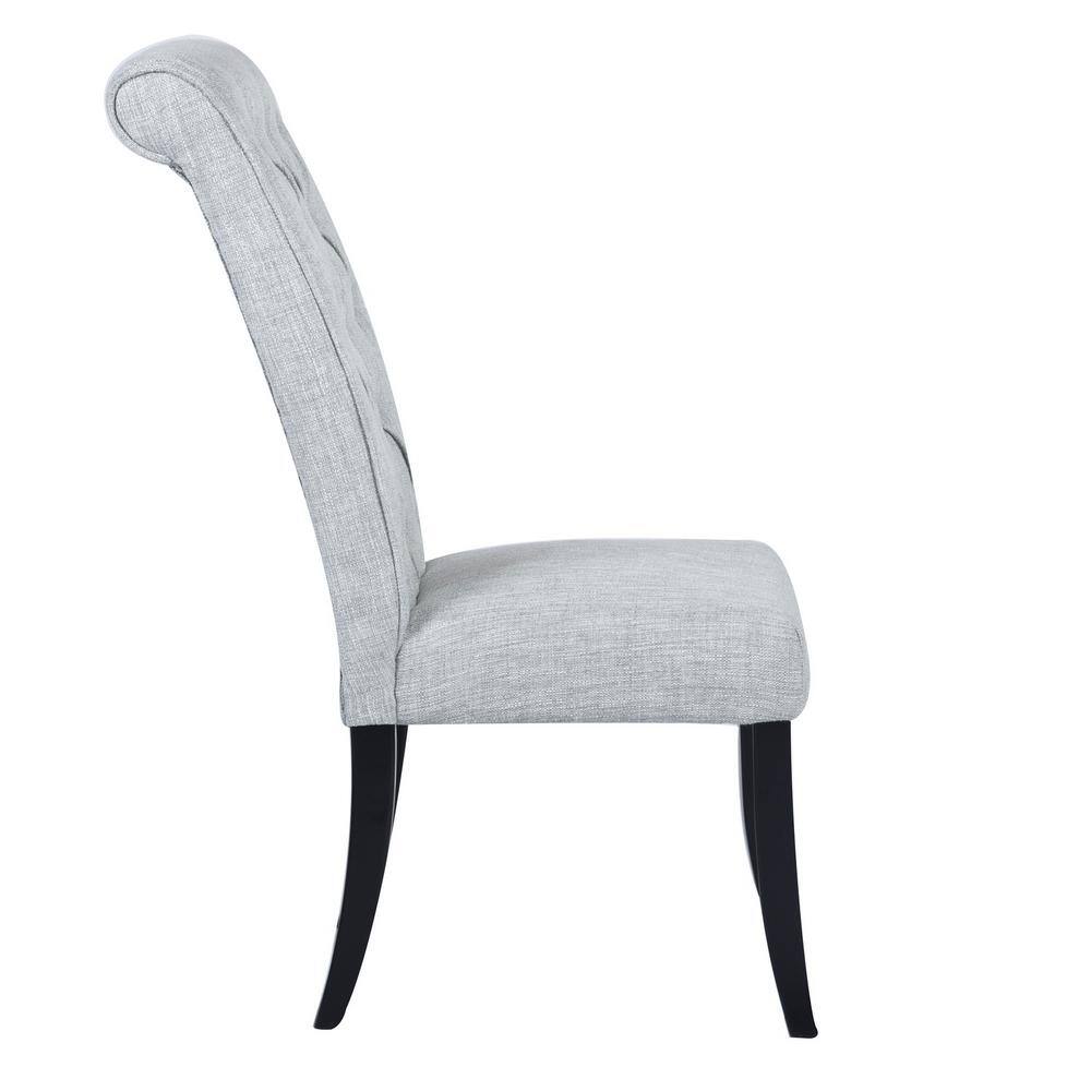 Homy Casa Wilona Light Grey Fabric Upholstered Solid Wood Parsons Dining Chair (Set of 2)