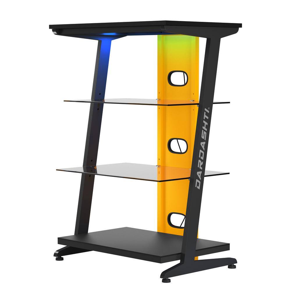None Dardashti 15.75 in. Yellow Rectangle 4-Tier gaming Shelving Unit S1-21-Racing