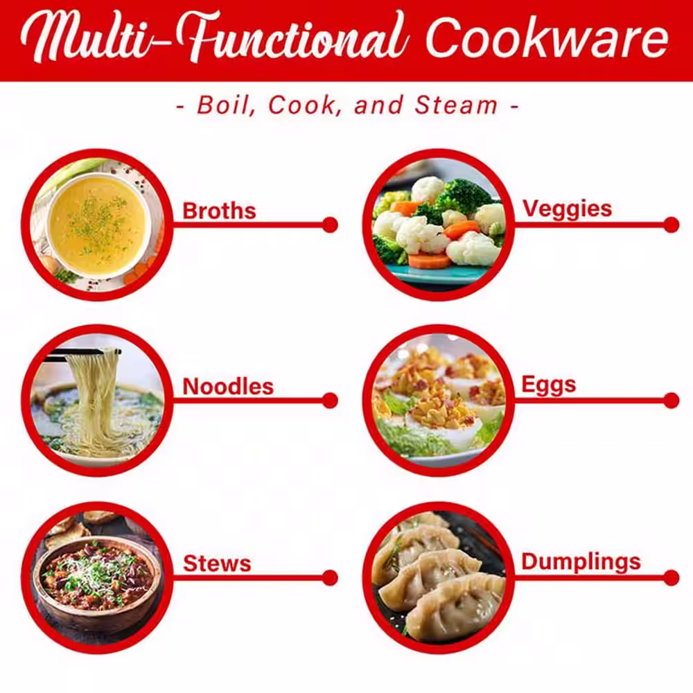 Brentwood Stainless Steel 1.6 qt. Blue Electric Hot Pot Cooker and Food Steamer