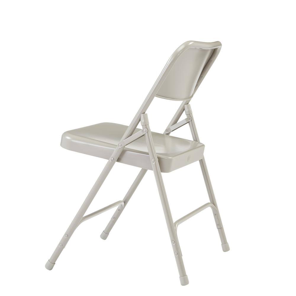National Public Seating 200 Series Premium All-Steel Double Hinge Folding Chair, Grey (4-Pack)
