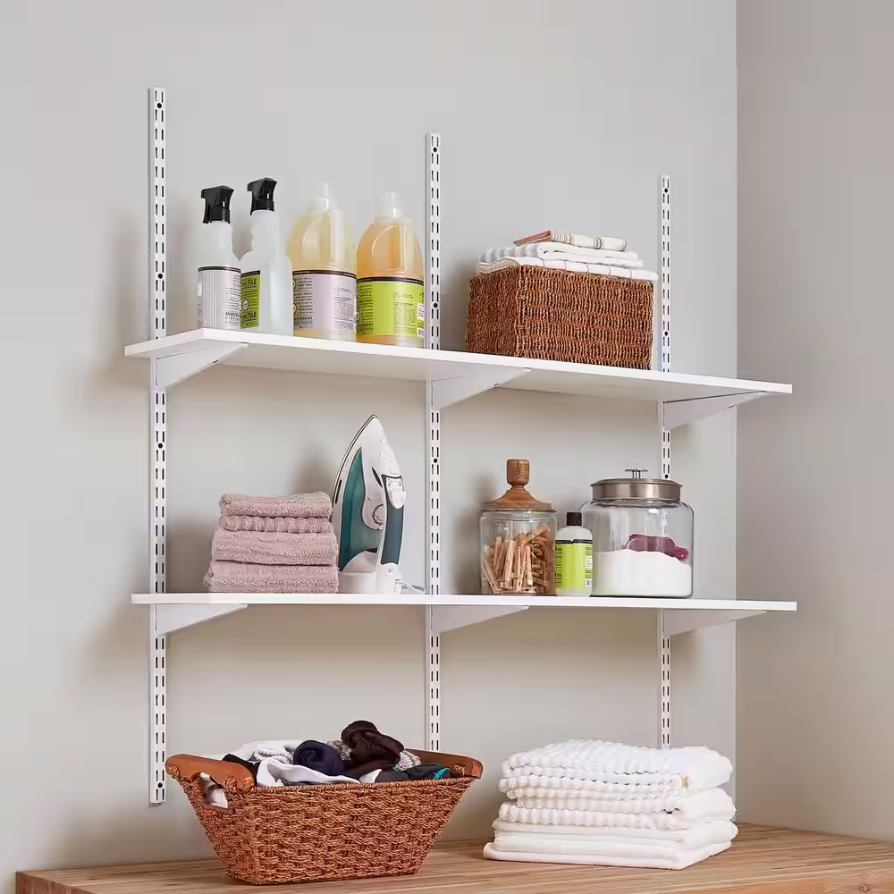 Rubbermaid White Laminated Wood Shelf 10 in. D x 72 in. L