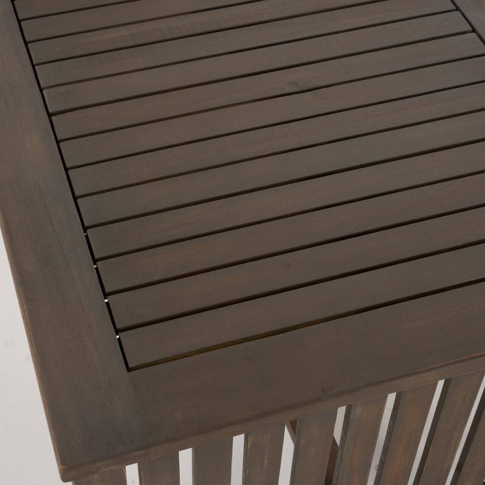 Noble House Carolina Grey 4-Piece Wood Patio Conversation Set with Cream Cushions