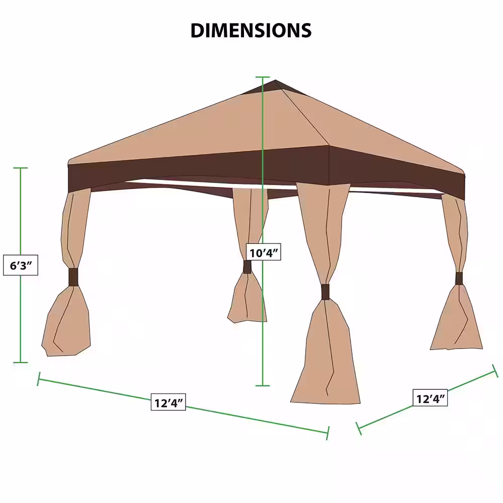 King Canopy Garden Party 13 ft. x 13 ft. Canopy with Caramel Creme Cover