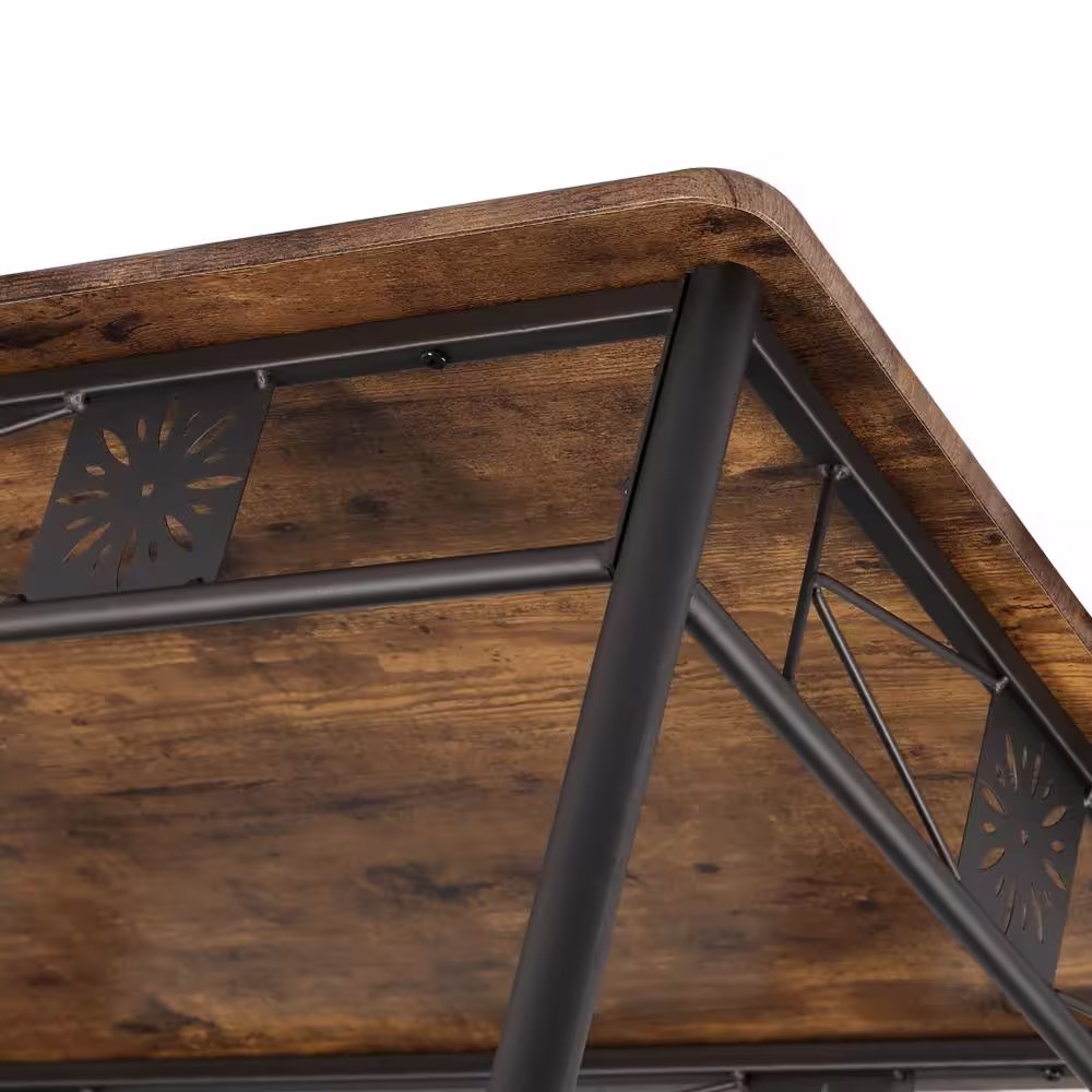 VECELO 5-Piece Dining Table Set Wooden Kitchen Table 1 Table 4 Chairs Metal Legs, Rectangular Dining Table Setsï¼?2.1