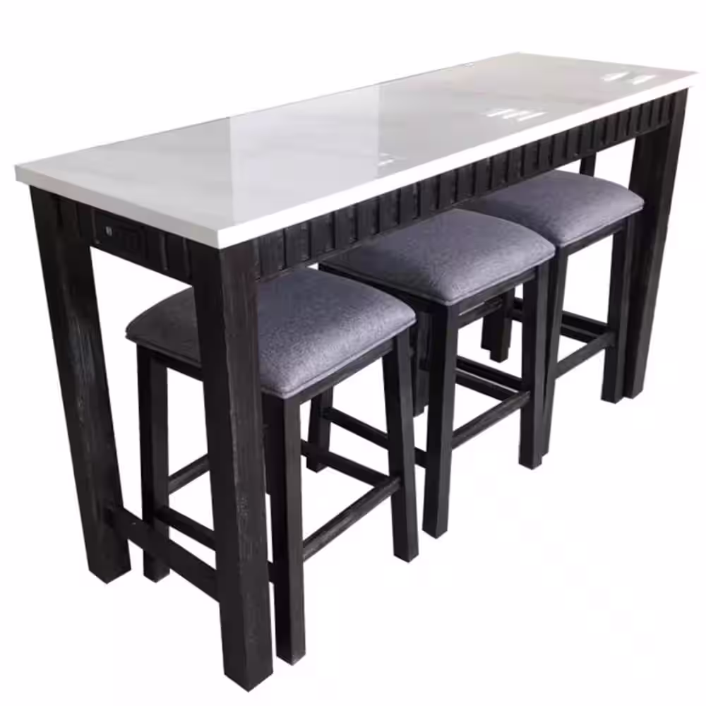 Acme Furniture Necalli 1 -Piece Rectangle Marble Top Counter Height Set