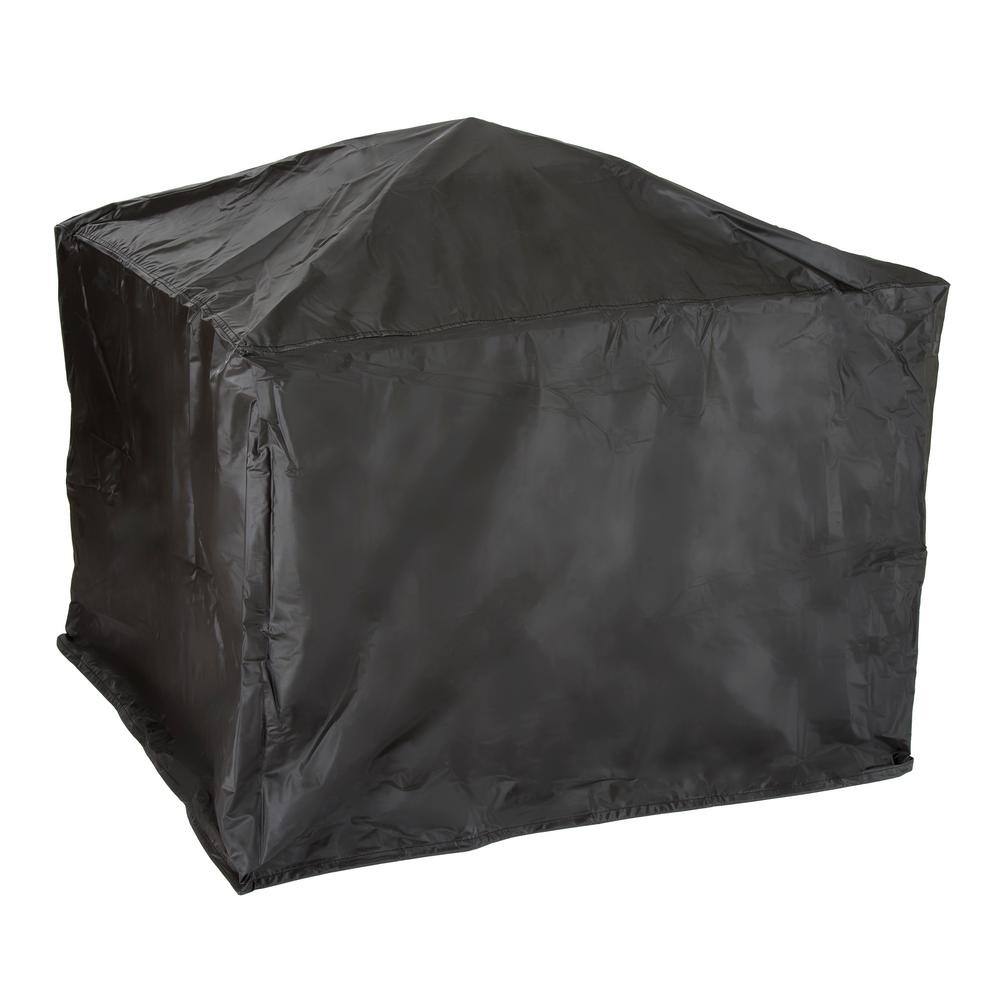 Pure Garden 26 in. Steel Square Woven Fire Pit with Cover