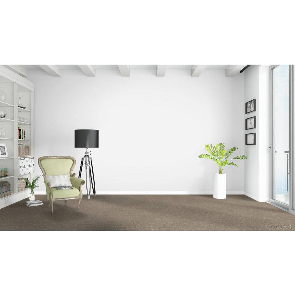 Home Decorators Collection Whispers  - Unwind - Beige 38 oz. SD Polyester Texture Installed Carpet