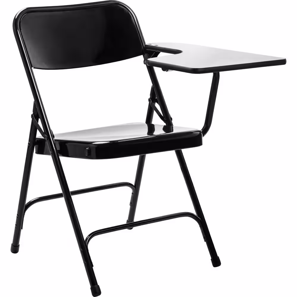 National Public Seating 5200 Series Black Tablet Arm 18-Gauge Steel Folding Chair, Grey Nebula Left Arm (2-Pack)
