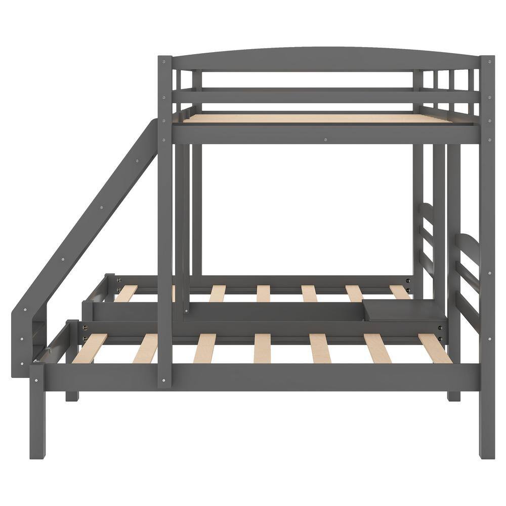 Qualler Gray Full Over Twin Triple Bunk Bed