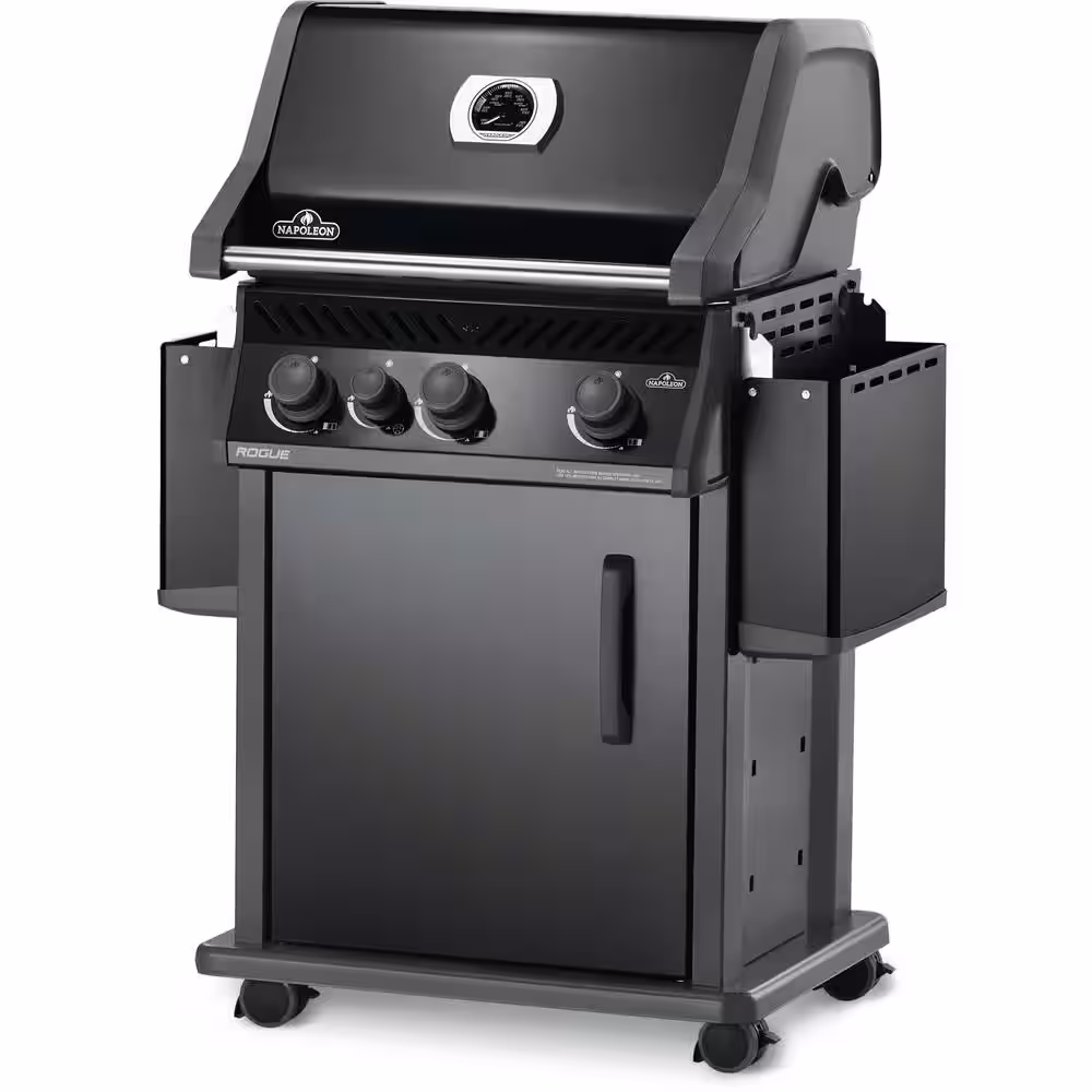 NAPOLEON Rogue 3-Burner Propane Gas Grill with Range Side Burner in Black