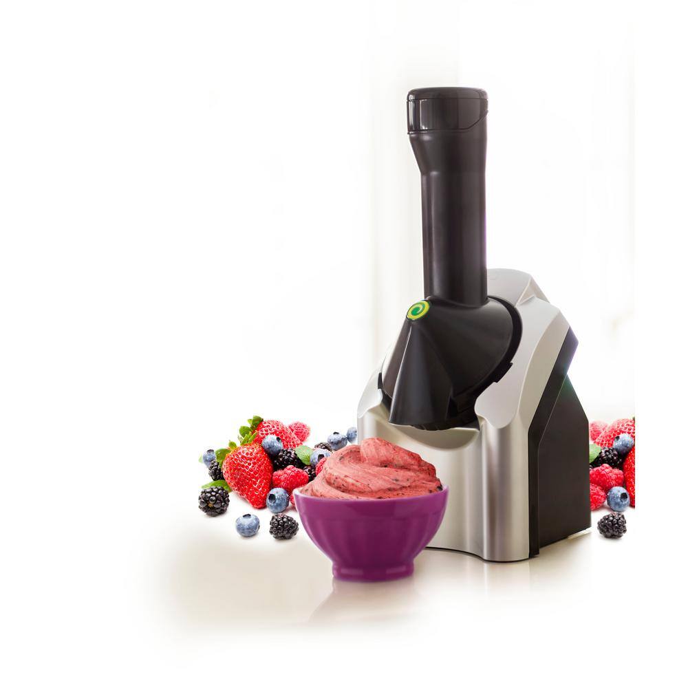 Yonanas Silver Classic Healthy Fruit Soft Serve Dessert Maker Creates Dairy Free Vegan Alternatives to Ice Cream