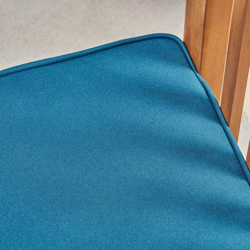 Noble House Carolina Brown Patina 6-Piece Wood Patio Conversation Set with Dark Teal Cushions