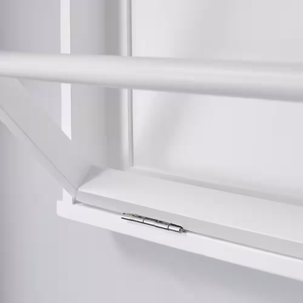 StyleWell 42 in. H x 24 in. W x 2 in. D White Wood Collapsible Laundry Wall Rack