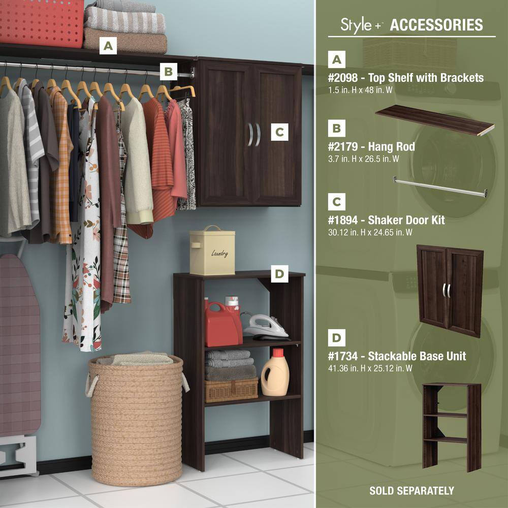 ClosetMaid Style+ 14.59 in. D x 25.12 in. W x 31.28 in. H Modern Walnut Wood Closet System Hanging Tower