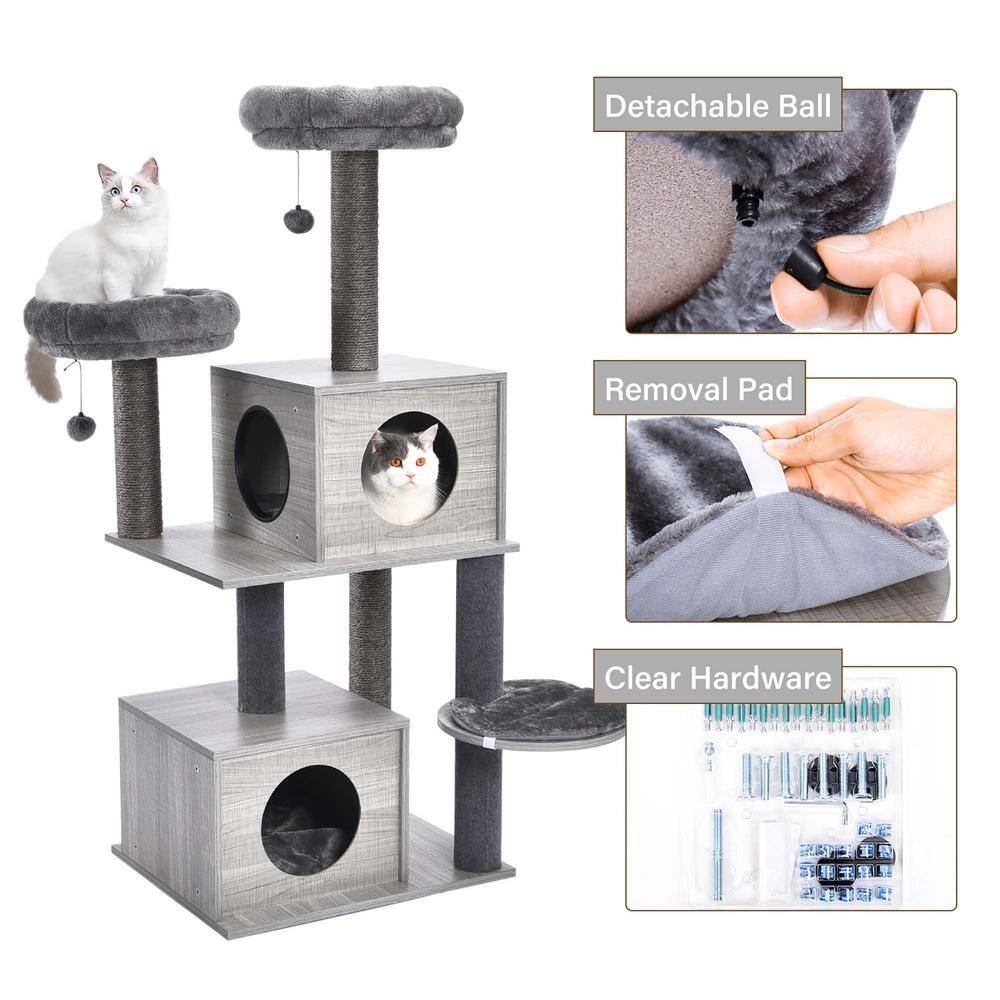 Foobrues All-in-1 Marble Cat Tree Medium Activity Center