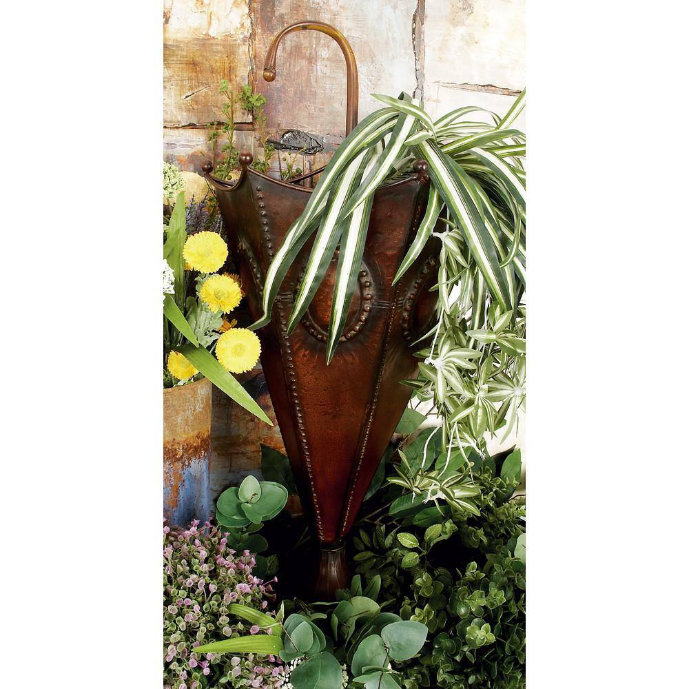 Litton Lane Brown Metal Umbrella Stand