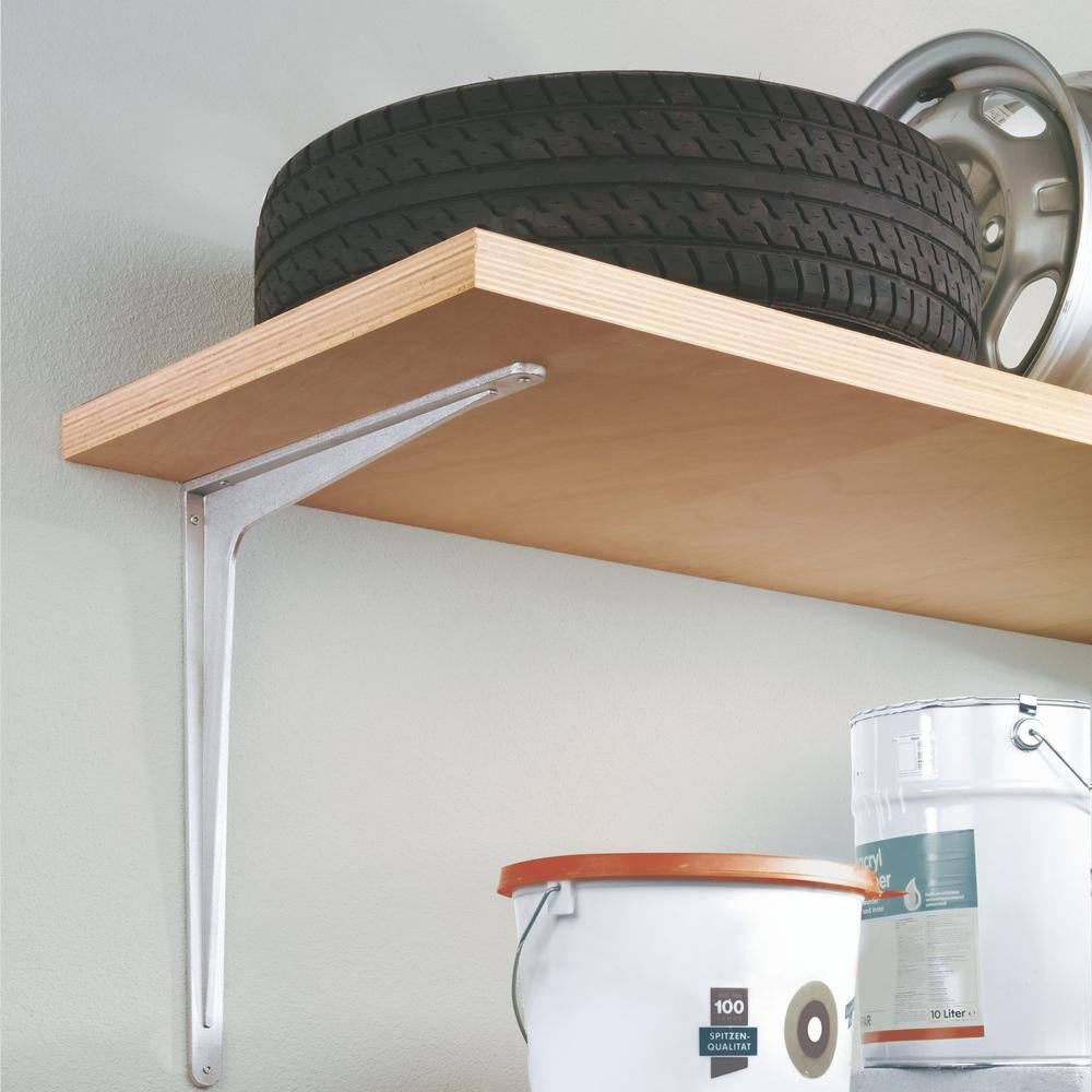 Dolle HERKALES 5.5 in Silver Aluminum Shelf Bracket Set of 2