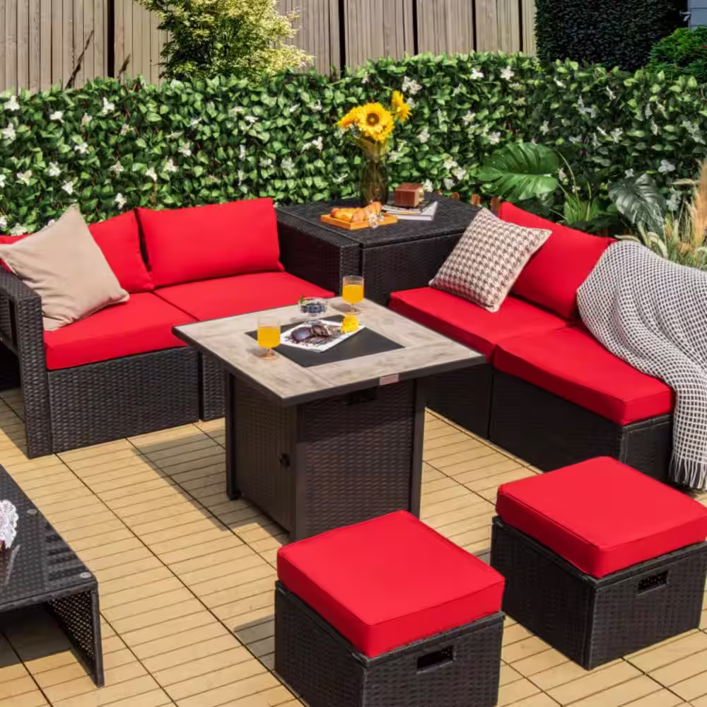 None Black 30 in. Square Outdoor Propane Gas Fire Pit Table with Ceramic Tabletop and Waterproof PVC Cloth Cover