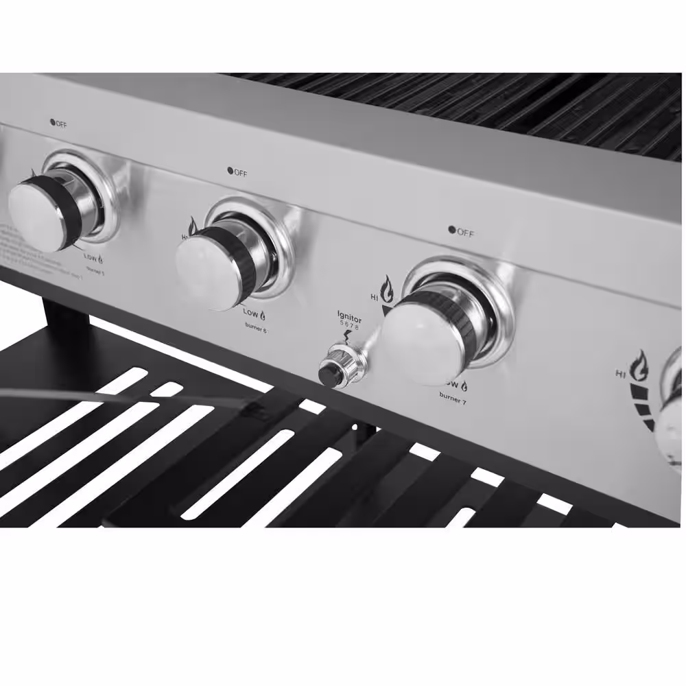 Royal Gourmet 8-Burner Event Propane Gas Grill with 2 Folding Side Tables