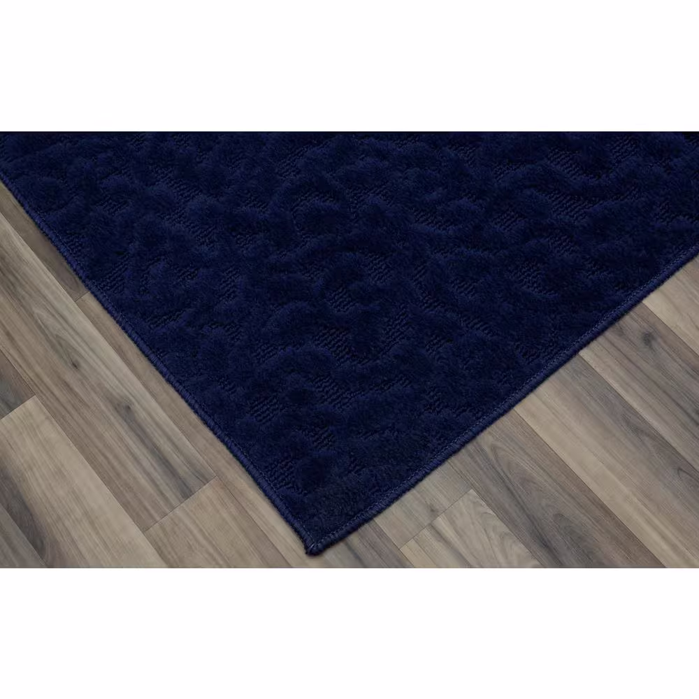 Garland Rug Ivy Dark Blue 2 ft. x 8 ft. Runner Rug