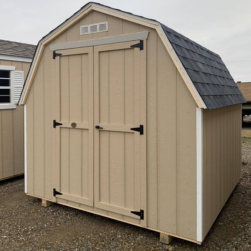 LITTLE COTTAGE CO. Value Gambrel 12 ft. x 24 ft. Wood Storage Building Precut Kit with 4 ft. Sidewalls with Floor