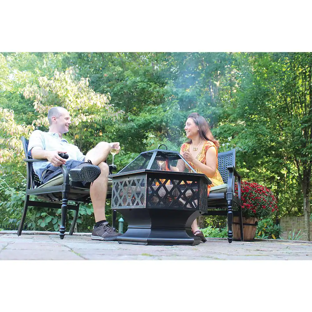 Endless Summer 24 in. Diameter Hex Shaped Lattice Fire Pit in Oil Rubbed Bronze
