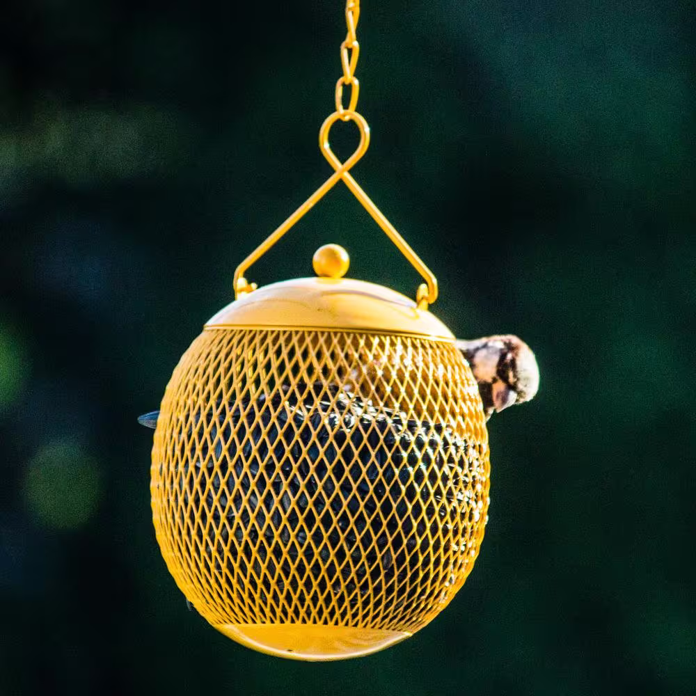 None Metal Red, Blue, Yellow Squirrel Resistant Mesh Bird Feeder Set (3-Pack)
