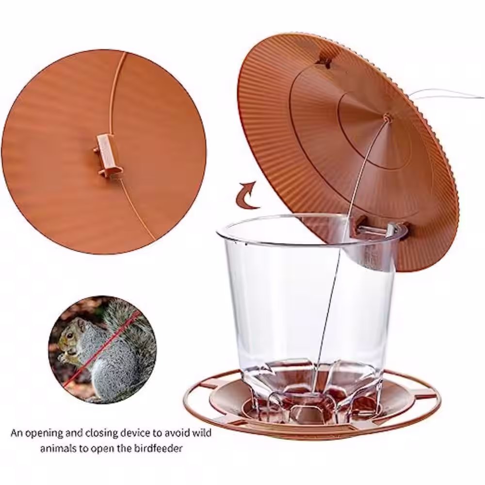 None Wild Bird Feeders for Outside, Hanging Bird Feeder Squirrel Proof, Outdoor Birds Feeders Wild Bird Seed