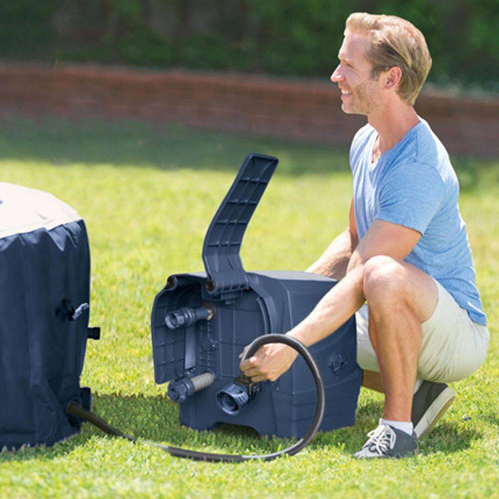 None PureSpa Plus 6-Person Inflatable Bubble Jet Hot Tub and Slip Resistant Seat (2 Pack)