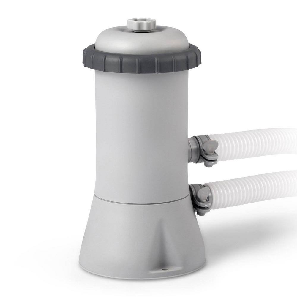 INTEX 15 ft. x 48 in. Round Metal Frame Above Ground Swimming Pool Set and 15 ft. Pool Cover