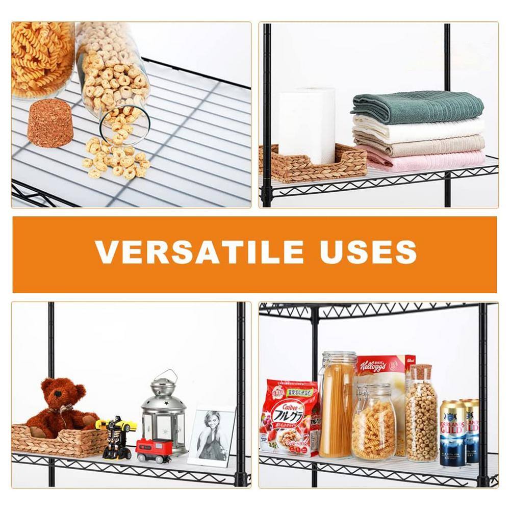 None Black 5-Tier Adjustable Metal Garage Storage Shelving Unit (23.6 in. W x 59 in. H x 14 in. D)