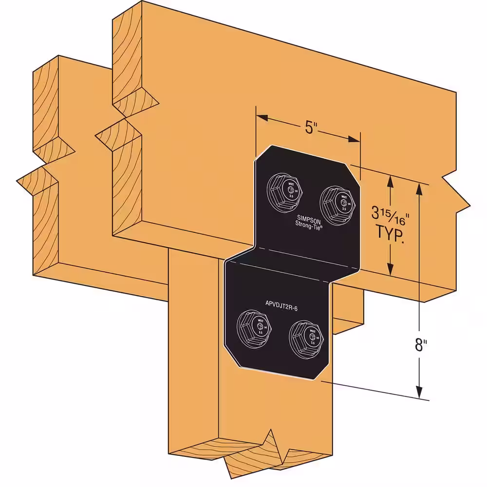 Simpson Strong-Tie Outdoor Accents Avant Collection 5 in. ZMAX, Black Powder-Coated Deck Joist Tie for 2x Actual Rough Lumber
