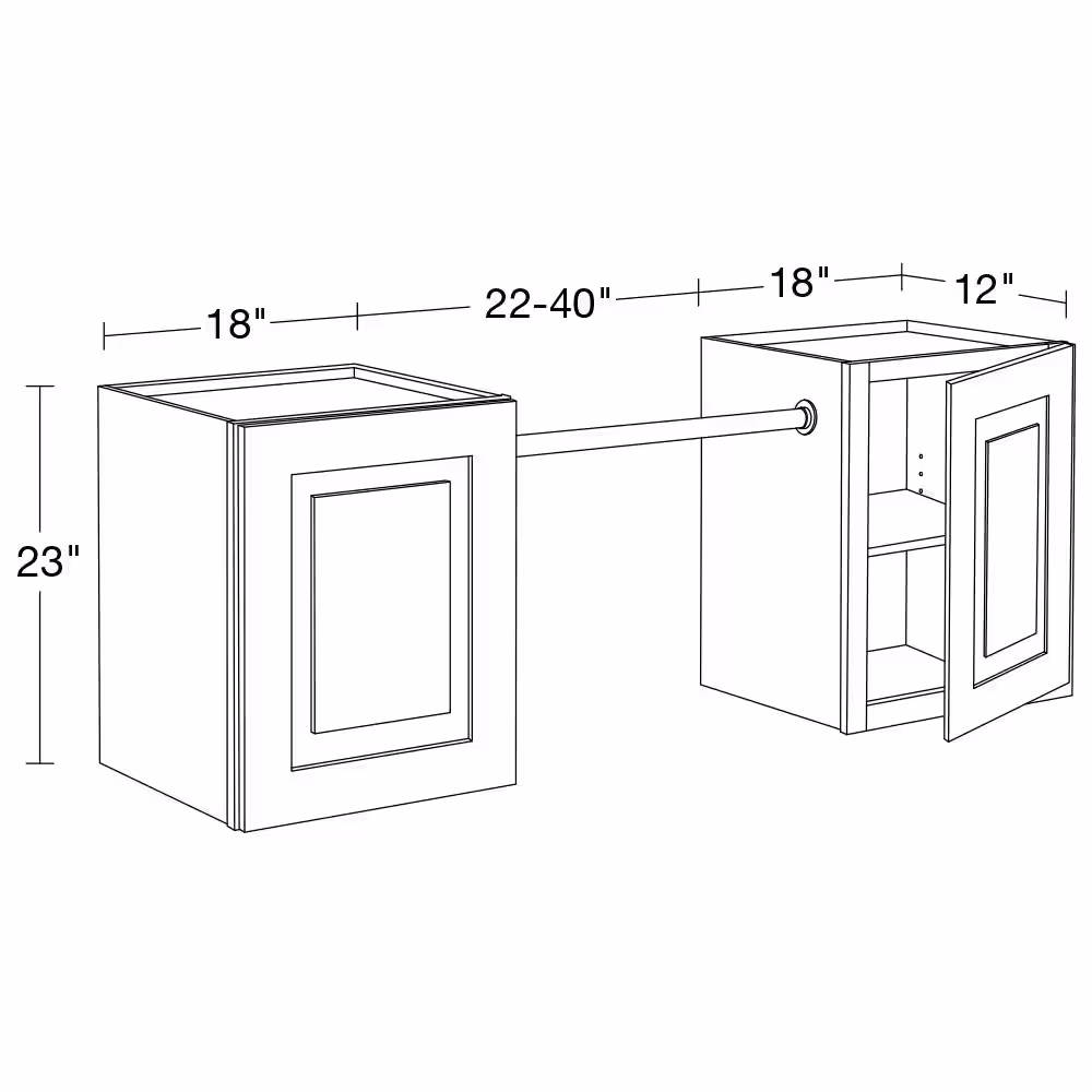 None Greenwich Verona White 23 in. H x 58 in. W x 12 in. D Plywood Laundry Room Wall Cabinet and Pole ext 76 in. w/ 2 Shelves