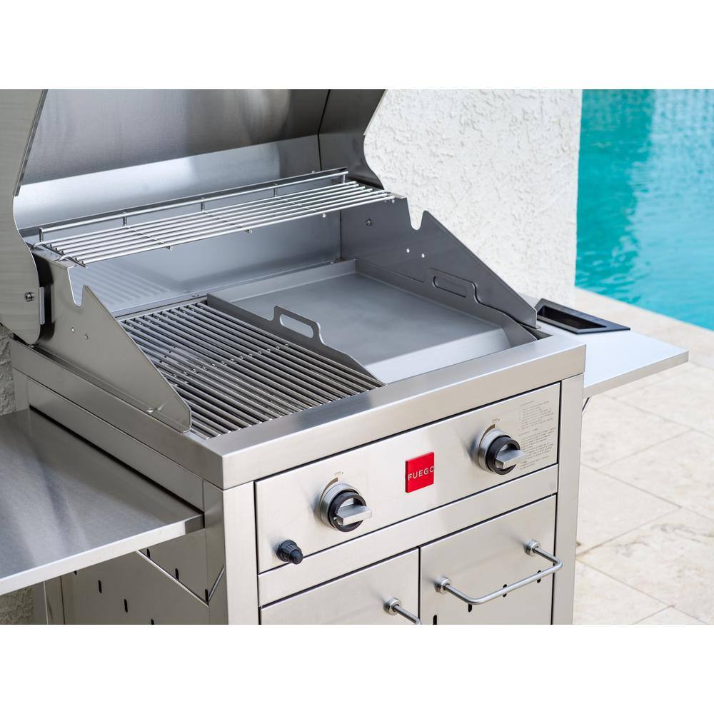 Fuego Premium 2-Burner Natural Gas Grill in 304 Stainless Steel