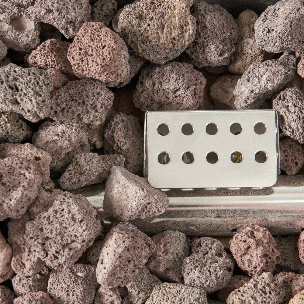 Noble House Mayfair Dark Gray Rectangular Stone Fire Pit (No Tank Holder)