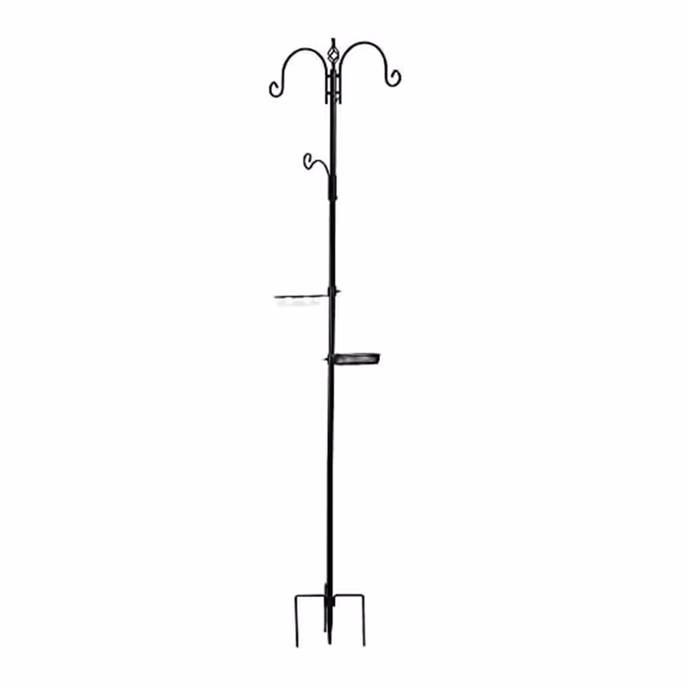 None 92 in. Tall, Deluxe Bird Feeding Station and Birdbath Kit, 4 Sided Hook