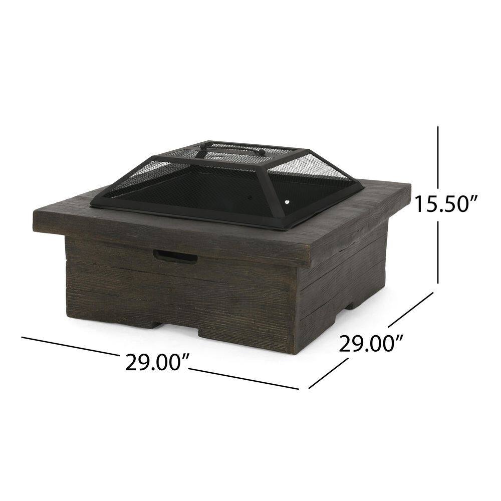 Noble House Berwick 29 in. Gray Wood Burning Fire Pit
