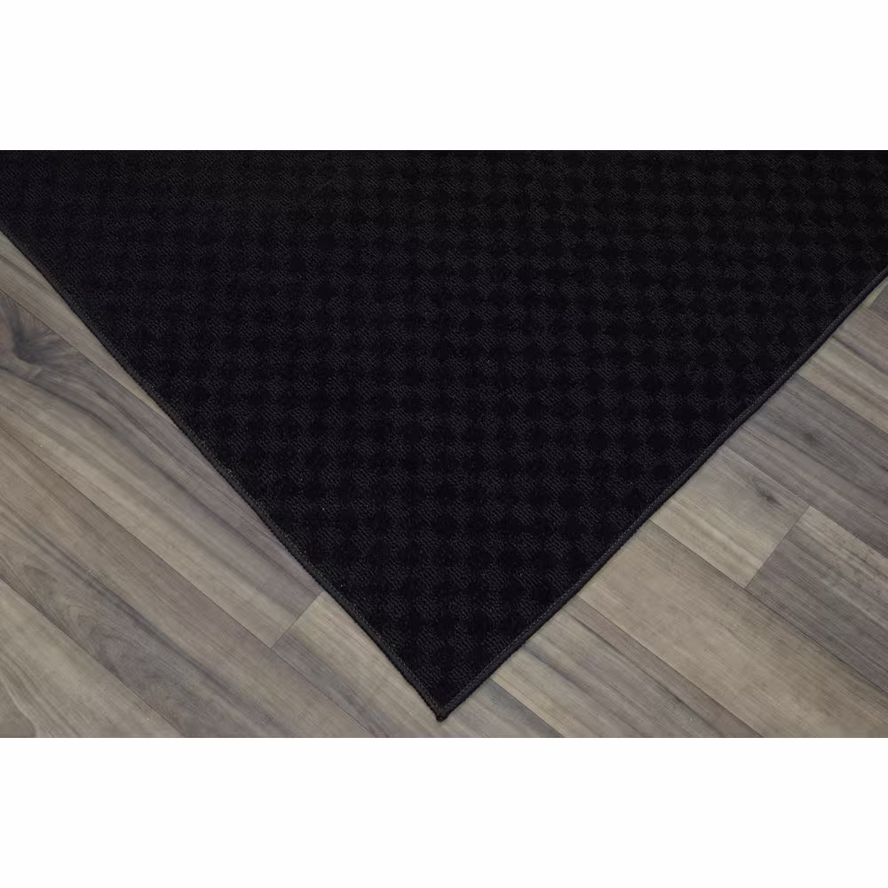 Garland Rug Medallion Black 2 ft. x 12 ft. Runner Rug