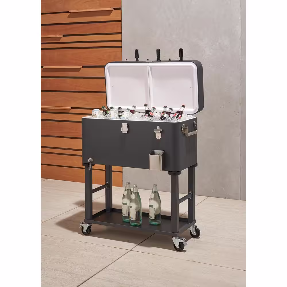 TRINITY 80 qt Detachable Tub Foosball Cooler w/ Cover Gray