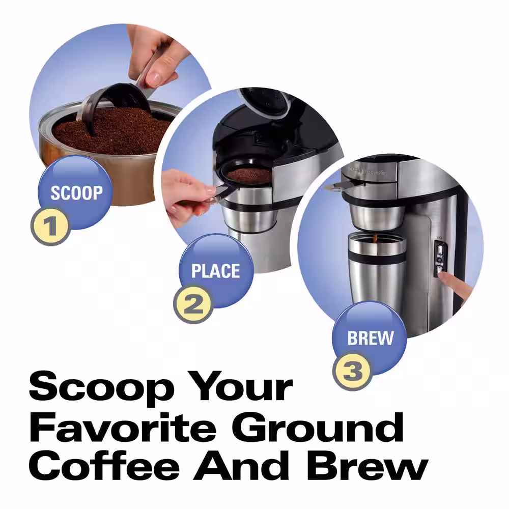Hamilton Beach The Scoop 1. 75-Cup Stainless Steel Coffee Maker
