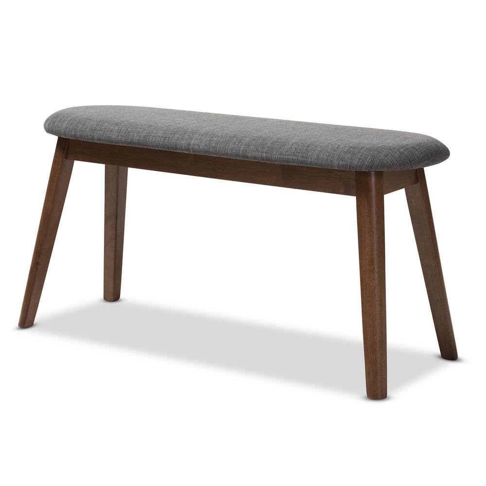 Baxton Studio Easton Dark Gray Fabric Bench