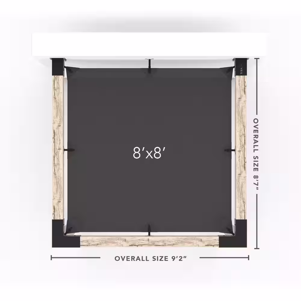 TOJA GRID 8 ft. L x 8 ft. W Wall Mount Pergola Kit with Crimson Shade Sail, for 6x6 Wood