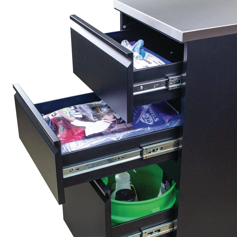 Transolid 15.4 in. W x 34.9 in. H x 22.4 in. D 20-Gauge Metal Freestanding Cabinet in Black