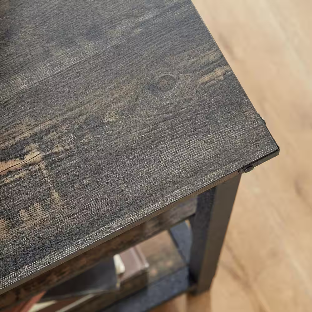 SAUDER Steel River Carbon Oak Accent Cabinet with Hanging File Drawer